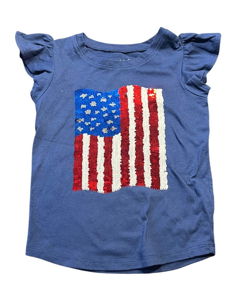 Jumping Beans Americana Reversible Sequin Flag Top Size 4